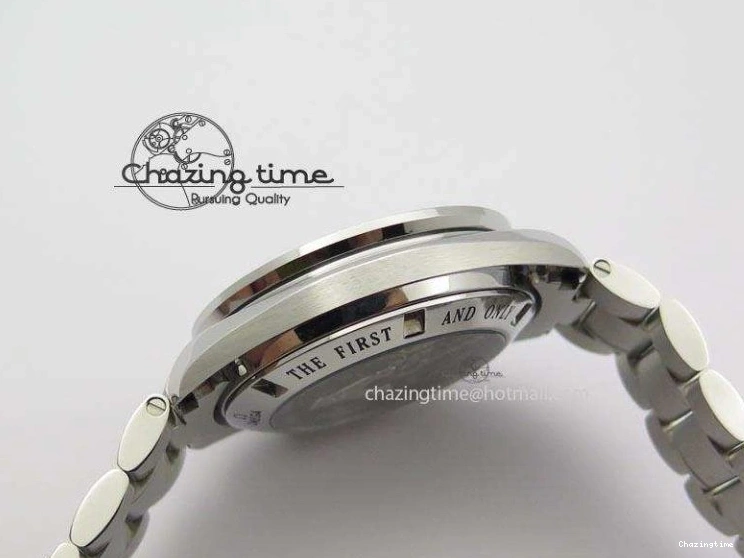 0510 Speedmaster MoonWatch  Apollo 16 Black Dial On SS Bracelet Supportive 8231